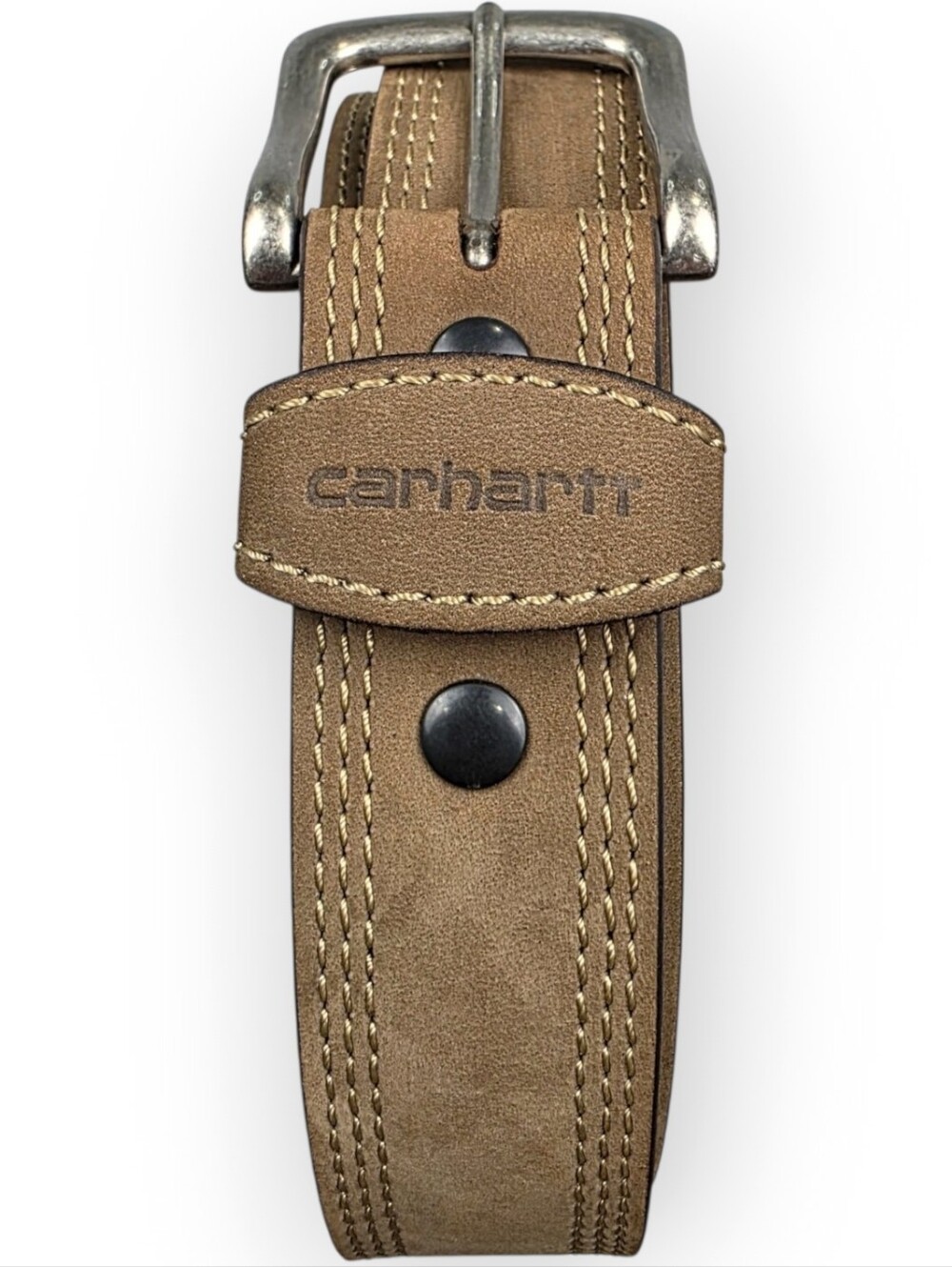 Carhartt Genuine Cowhide Leather Belt Men's Size 46 Tan EUC